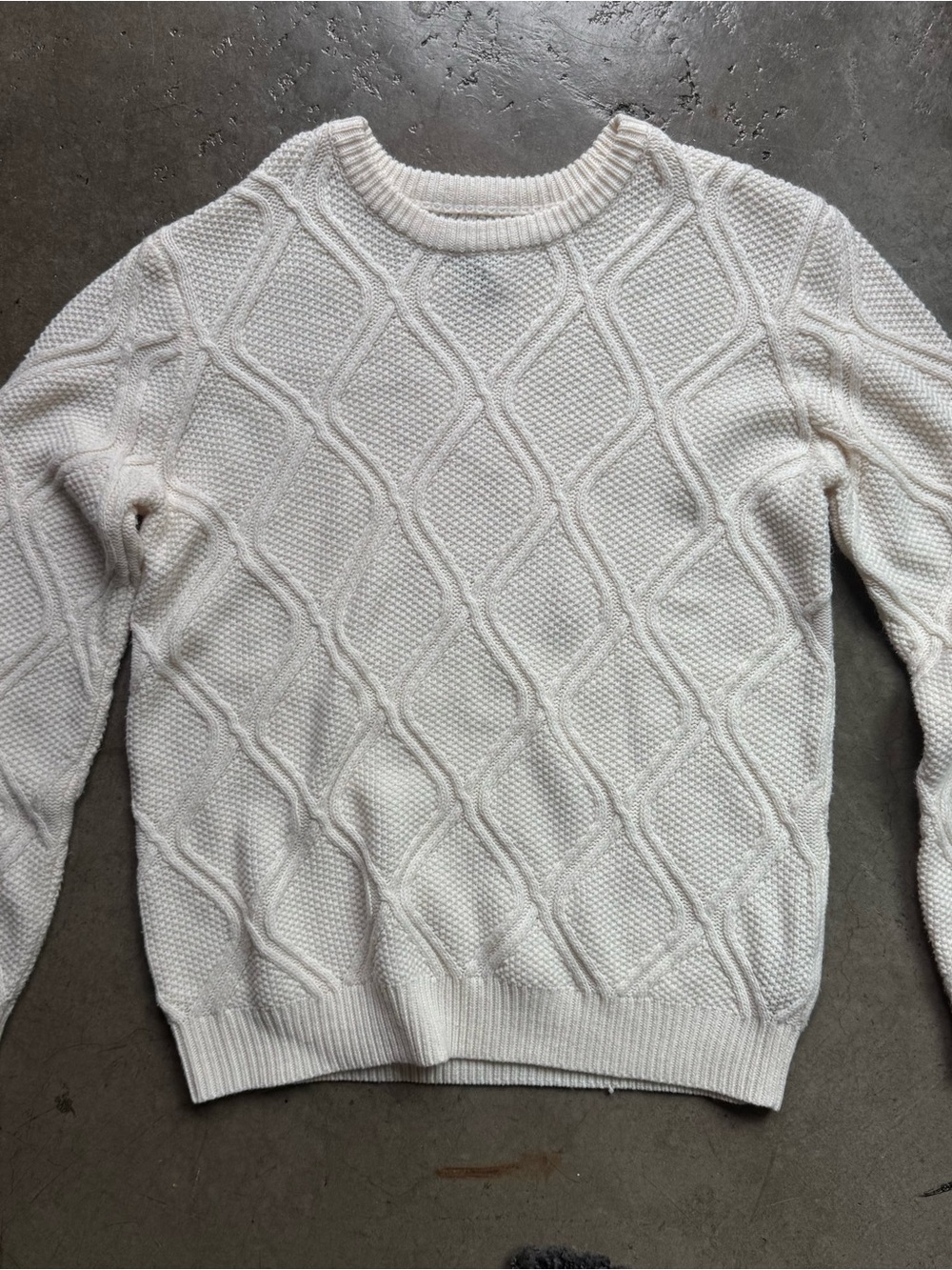 Forever 21 Cream Textured Knit Sweater